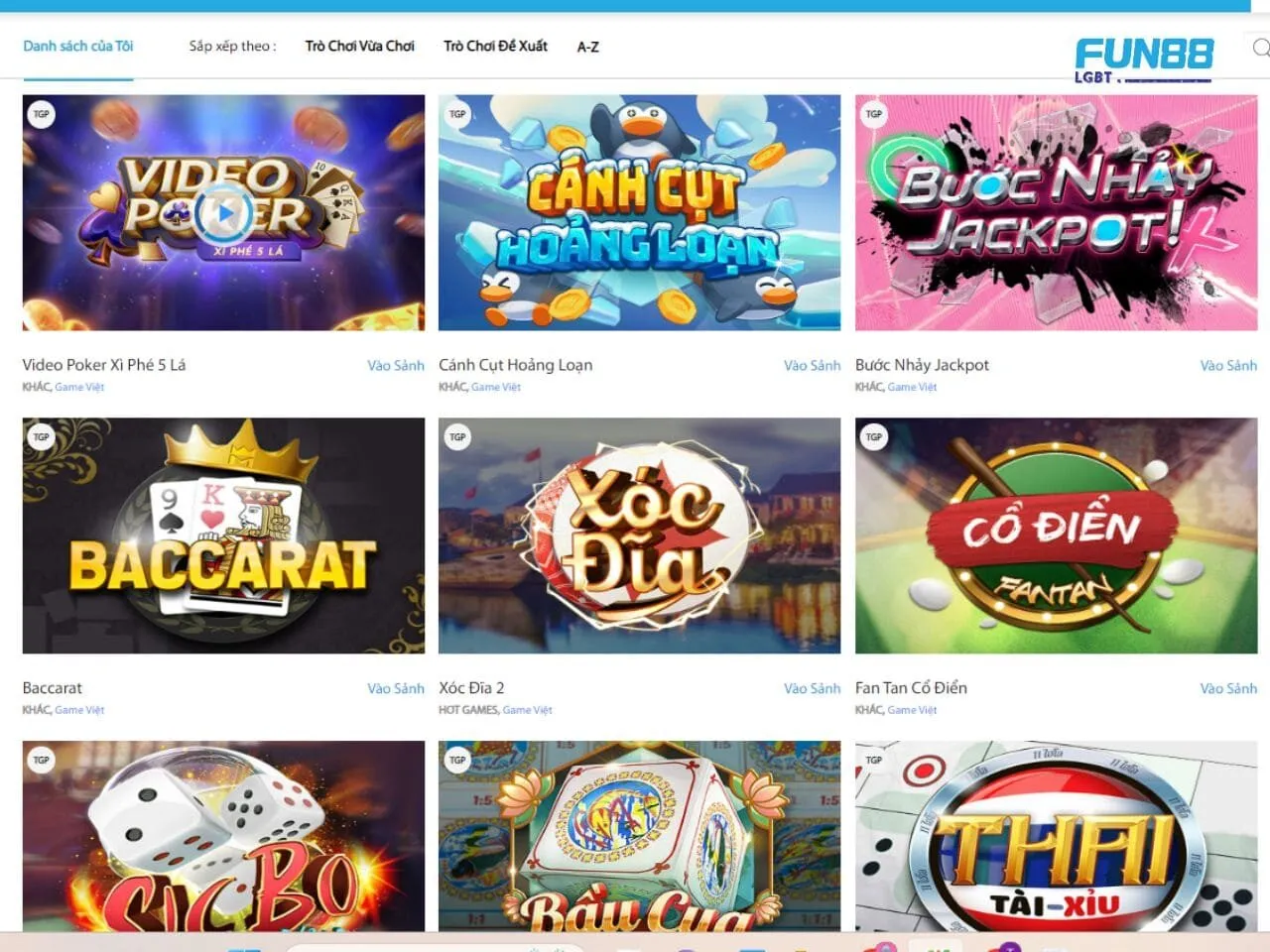 Sảnh chơi 3D casino Fun88 được yêu thích 